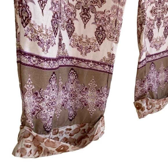 Anthropologie Ollari Boho Animal Print Pull On Tapered Realxed Summer Pants Sz M - Picture 8 of 16